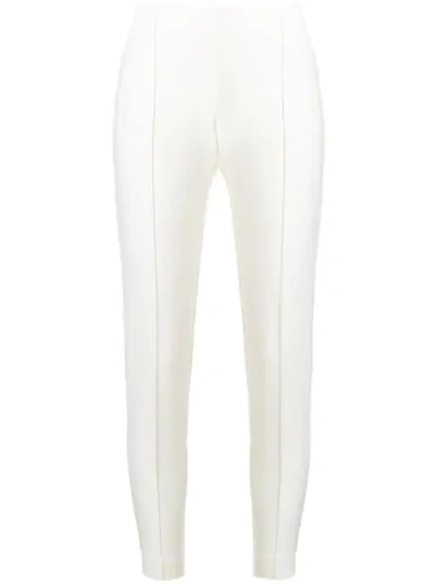 Le Tricot Perugia Cropped Fitted Trousers In White