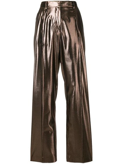 Alberta Ferretti Wide Leg Trousers In Brown