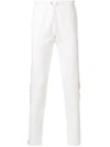 Moncler Logo Stripe Track Pants - White