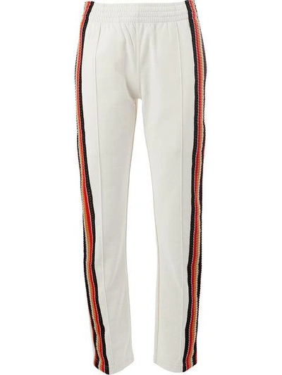 Wales Bonner Palm Trackpants With Side Stripe In White