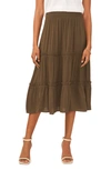 Vince Camuto Tiered Maxi Skirt In Green