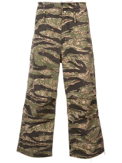 Sankuanz Camouflage Style Print Wide Leg Trousers