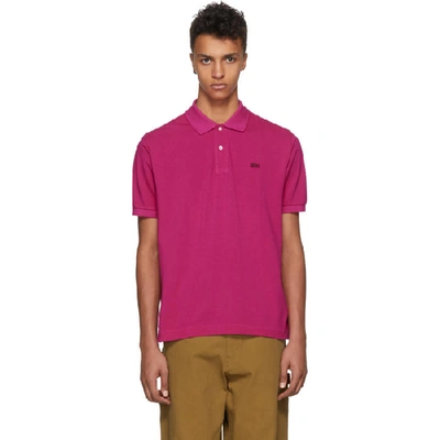 Junya Watanabe + Lacoste Garment-dyed Cotton-piqué Polo Shirt In 3 Pink