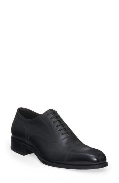 Tom Ford Gianni Cap Toe Oxford In Black