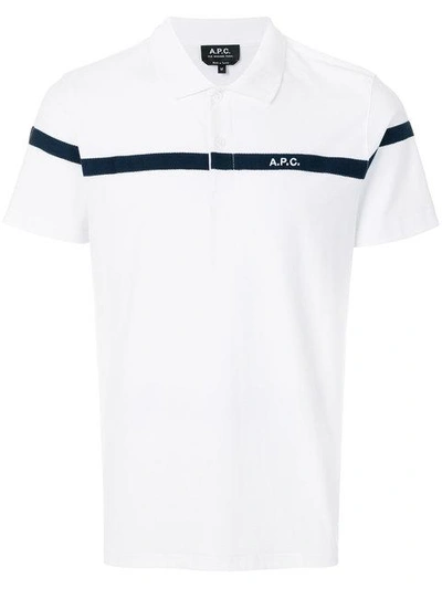 Apc Henri Stripe Regular Fit Polo Shirt In White