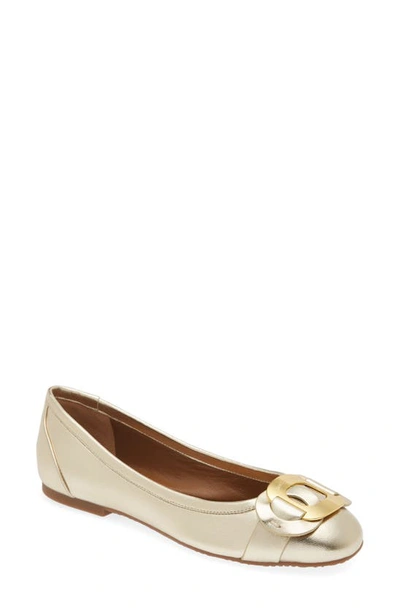 See By Chloé Chany Metallic Flat In 056 Light Gold
