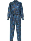 Andrea Marques Printed Jumpsuit In Blue