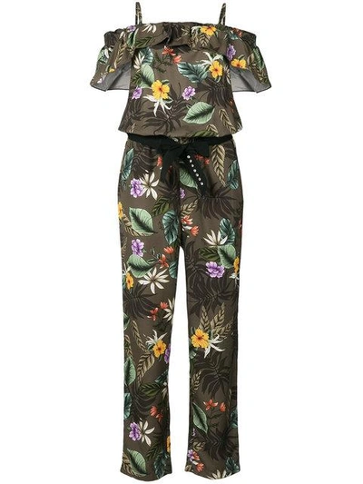 Liu •jo Printed Off-the-shoulder Jumpsuit