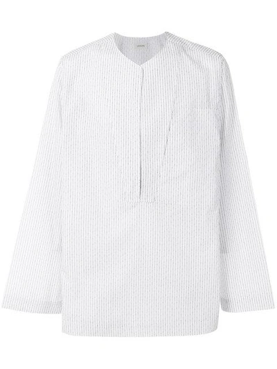 Lemaire Stripe Pull-over Fitted Shirt