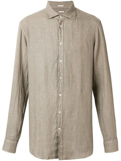 Massimo Alba Round Collar Canary Shirt