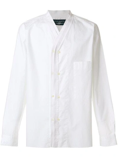 Natural Selection Shawl Neck Shirt In White