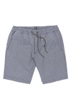 Volcom Frickin' Mix Elastic Waist Cotton Shorts In Blue