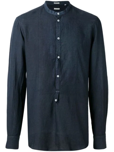 Massimo Alba Mandarin Collar Shirt In Blue