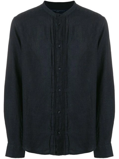 Natural Selection Grandad Button Shirt In Blue