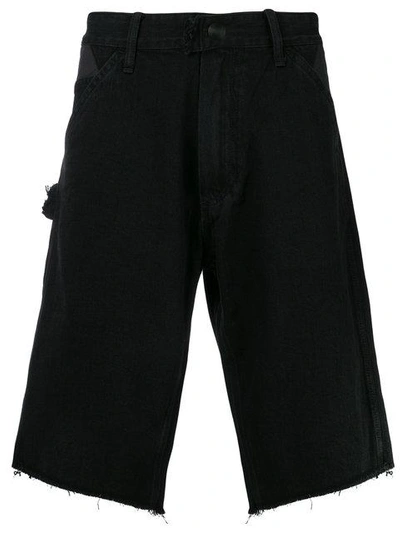 Upww U.p.w.w. Frayed Hem Denim Shorts - Black