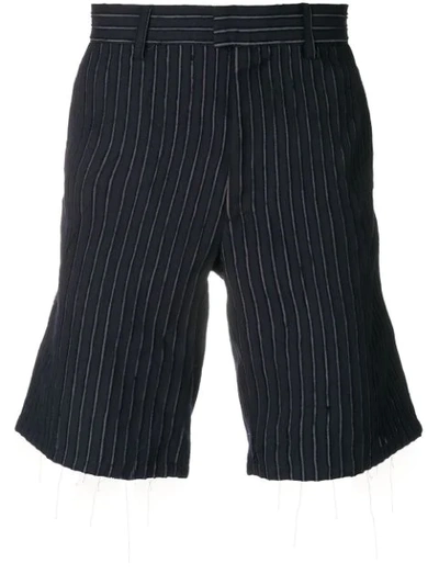 Natural Selection Pinstriped Shorts In Blue