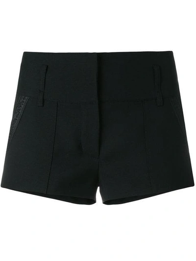 Saint Laurent Ribbon Trimmed Short Shorts - Black