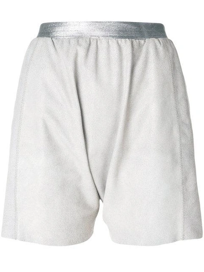 Olsthoorn Vanderwilt Metallic Detail Leather Shorts In Grey