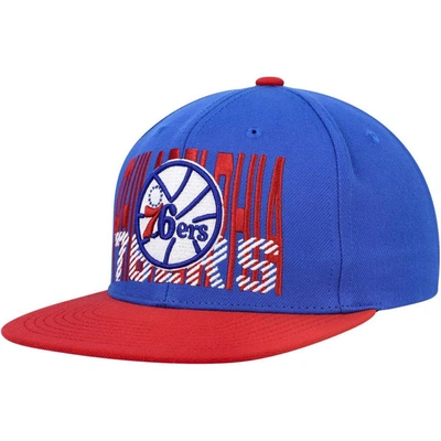 Mitchell & Ness Men's  Royal Philadelphia 76ers Soul Cross Check Snapback Hat