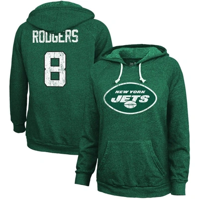 Majestic Threads Aaron Rodgers  Green New York Jets Name & Number Tri-blend Pullover Hoodie