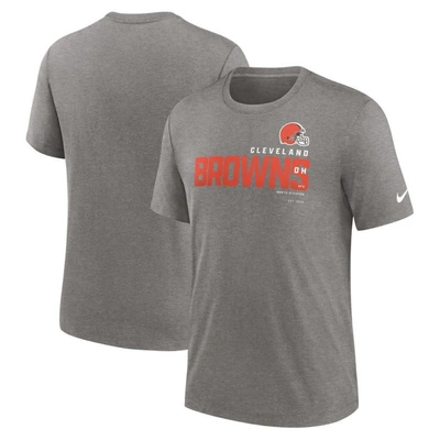 Nike Heather Charcoal Cleveland Browns Team Tri-blend T-shirt In Grey