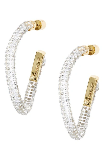 Demarson Calypso Ghost Pavé Hoop Earrings In Ghost Pave