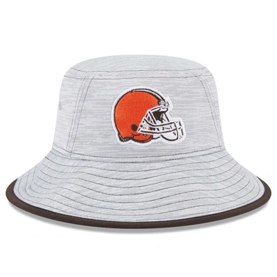 New Era Gray Cleveland Browns Game Bucket Hat