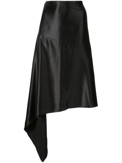 Petar Petrov Asymmetric Midi Skirt In Black