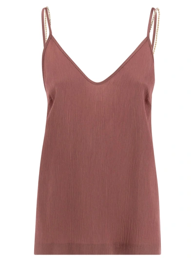 Max Mara V-neck Spaghetti Strap Top In Pink