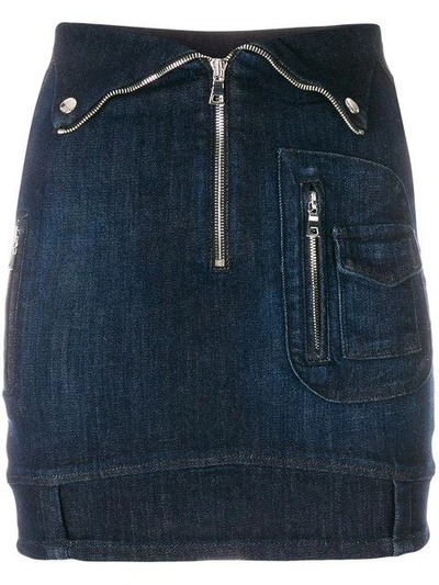 Rta Zipped Denim Skirt