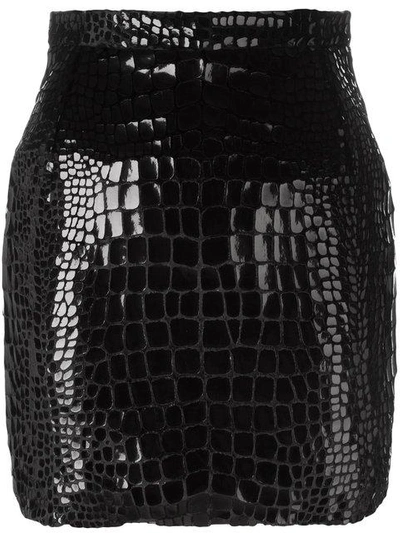 Saint Laurent Scale Effect 80's Mini Skirt In Black