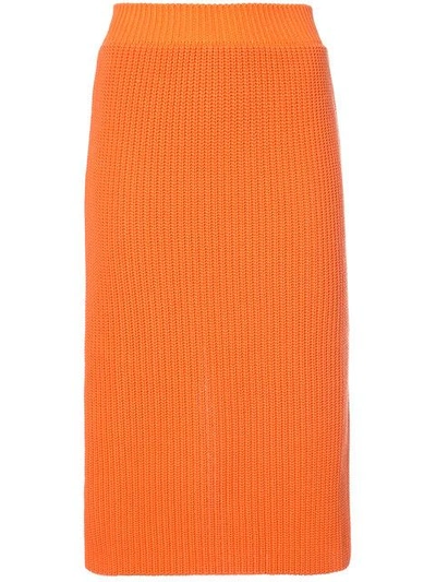 Calvin Klein 205w39nyc Ribbed Skirt In Yellow