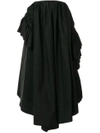 Jil Sander Ruched Puff Midi Skirt In Black