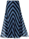 Fendi Striped Flared Skirt - Blue