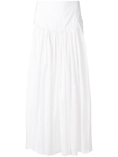 Stella Mccartney Taffeta Maxi Skirt In White