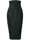 Rick Owens Fitted High Waisted Pencil Skirt In Black