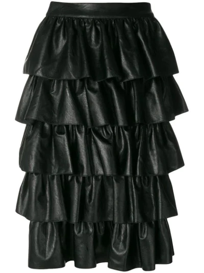 Stella Mccartney Ruffle Midi Skirt In Black