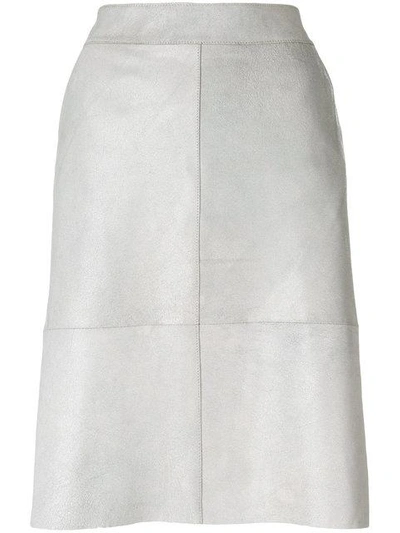 Vanderwilt Straight Over-the-knee Skirt In Grey