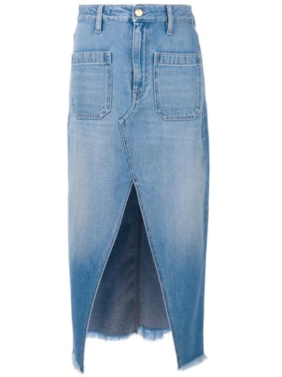 The Seafarer Denim Midi Skirt In Blue