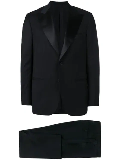 Kiton Embellished Lapel Dinner Suit In Black