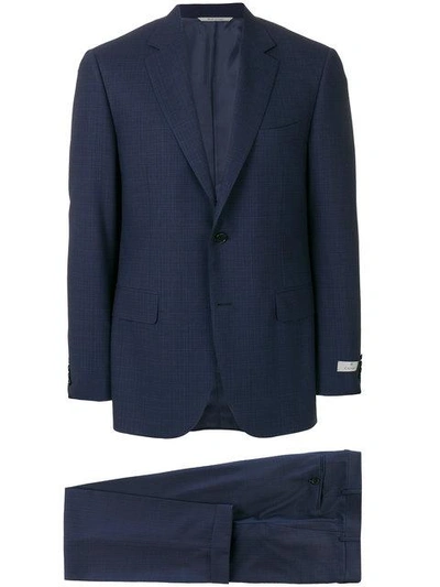 Canali Logo Patch Formal Suit In Blue