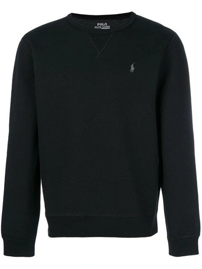 Polo Ralph Lauren Embroidered Logo Sweatshirt In Black