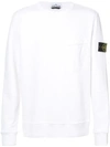 Stone Island Raglan Sleeve Sweatshirt In White