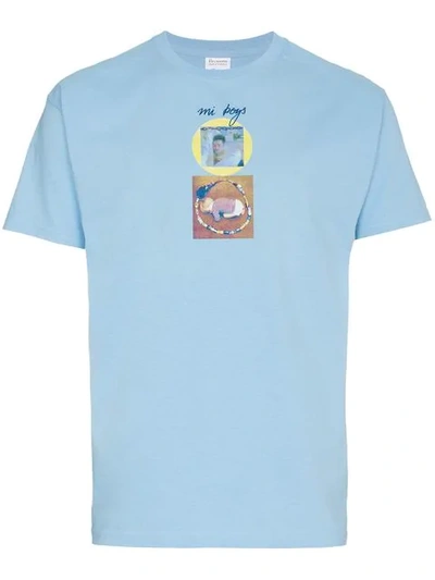 Just A T-shirt Mark Lebon Boys Print Cotton T Shirt In Blue