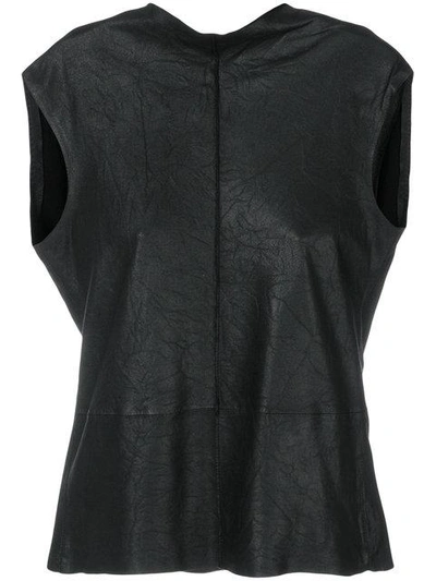 Vanderwilt Fitted Sleeveless Blouse In Black