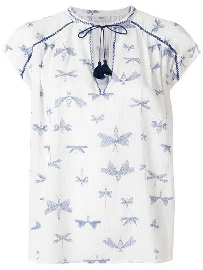 Closed Dragonfly Print Blouse