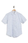 Coastaoro Astor Printed Short Sleeve Shirt In Aiyana Navy