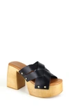 Zigi Suriel Platform Slide Sandal In Blk Leathe