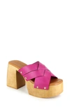 Zigi Suriel Platform Slide Sandal In Fuscha Lth