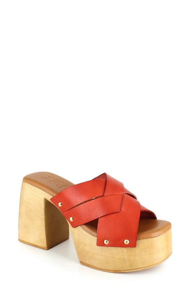 Zigi Suriel Platform Slide Sandal In Orange Lth